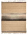 Miniatyrbillede 4 af 7: Gulvtæppe Beige Jute 300 x 400 cm Natur Tæppe Stribet Rustik Boho Stil Fladvævet Gulvtæp Flettet Jutetæppe til Sofabord Indretning Tilbehør