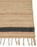 Miniatyrbillede 6 af 7: Gulvtæppe Beige Jute 300 x 400 cm Natur Tæppe Stribet Rustik Boho Stil Fladvævet Gulvtæp Flettet Jutetæppe til Sofabord Indretning Tilbehør