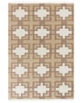 Miniatyrbillede 4 af 7: Beige bomuldsjutetæppe 160 x 230 cm flettet håndlavet med kvaster naturlig boho-stil