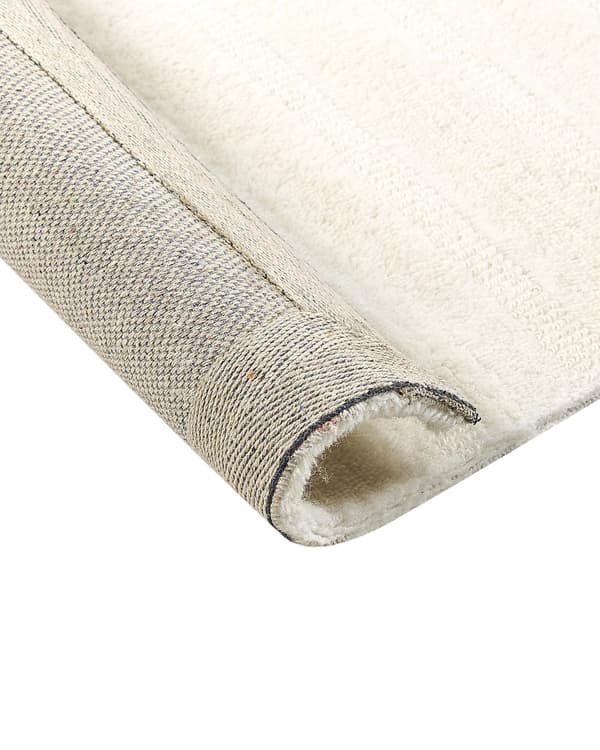 Gulvtæppe Beige Uld 200 x 300 cm Uldtæppe med Mønster Fladvævet Løs Tæppe til Gulvet under Sofabord Gulvtæp Lyddæmpende