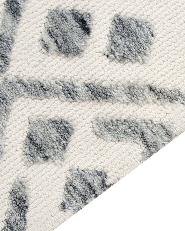 Gulvtæppe Beige Grå Polyester 300 x 400 cm Designtæppe med Mønster Fladvævet Løs Tæppe til Gulvet under Sofabord Gulvtæp Lyddæmpende