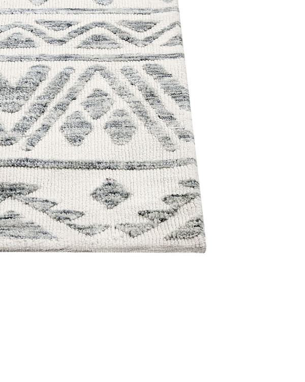 Gulvtæppe Beige Grå Polyester 300 x 400 cm Designtæppe med Mønster Fladvævet Løs Tæppe til Gulvet under Sofabord Gulvtæp Lyddæmpende