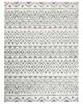 Miniatyrbillede 1 af 6: Gulvtæppe Beige Grå Polyester 300 x 400 cm Designtæppe med Mønster Fladvævet Løs Tæppe til Gulvet under Sofabord Gulvtæp Lyddæmpende