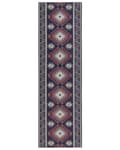 Miniatyrbillede 4 af 7: Gulvtæppe blå rød 60 x 200 cm polyester orientalsk mønster rektangulært vævet retro