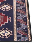 Miniatyrbillede 5 af 7: Gulvtæppe blå rød 60 x 200 cm polyester orientalsk mønster rektangulært vævet retro