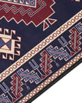 Miniatyrbillede 7 af 7: Gulvtæppe blå rød 60 x 200 cm polyester orientalsk mønster rektangulært vævet retro