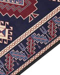 Miniatyrbillede 7 af 7: Gulvtæppe blå rød 80 x 240 cm polyester orientalsk mønster rektangulært vævet retro