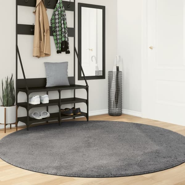 vidaXL Teppe HUARTE kort luv mykt og vaskbart antrasitt Ø 200 cm