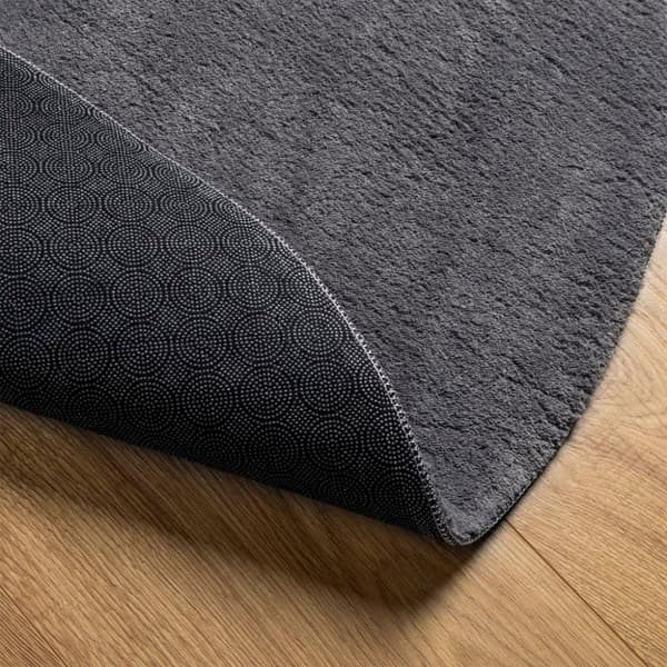 vidaXL Teppe HUARTE kort luv mykt og vaskbart antrasitt Ø 120 cm