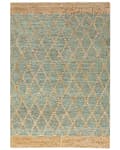 Miniatyrbillede 5 af 8: Gulvtæppe Beige Grøn Jute 160 x 230 cm Natur Tæppe Mønster Rustik Boho Stil Fladvævet Gulvtæp Flettet Jutetæppe til Sofabord Indretning