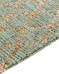 Miniatyrbillede 7 af 8: Gulvtæppe Beige Grøn Jute 160 x 230 cm Natur Tæppe Mønster Rustik Boho Stil Fladvævet Gulvtæp Flettet Jutetæppe til Sofabord Indretning