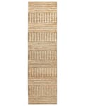 Miniatyrbillede 4 af 7: Beige jutetæppe 80 x 300 cm stribet mønster håndvævet i boho-stil til entreen soveværelset