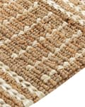 Miniatyrbillede 6 af 7: Beige jutetæppe 80 x 300 cm stribet mønster håndvævet i boho-stil til entreen soveværelset