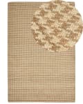 Miniatyrbillede 1 af 6: Beige jute tæppe 200 x 300 cm peplite mønster håndvævet boho stil til stue soveværelse