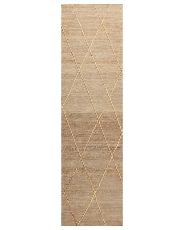 Tæppeløber Beige Jute 80 x 300 cm Fladvævet Løs Gulvløber til Entre Tæppe Mønstret Håndvævet Flettet Lang Gulvtæppe til Gang Tilbehør