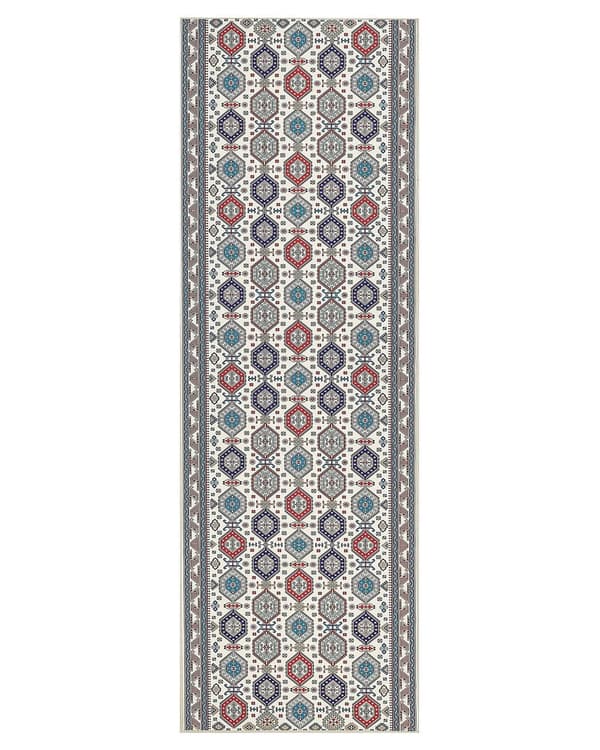 Gångmatta Flerfärgad Polyester 80 x 240 cm Orientaliskt Mönster Halksäker Botten Vintage Stil Modern Hall