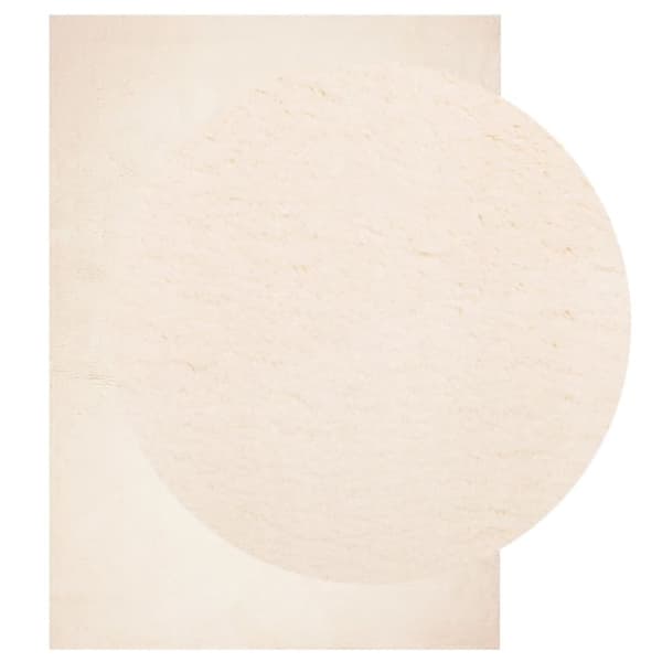 vidaXL gulvtæppe HUARTE 120x170 cm kort luv og vaskbart beige
