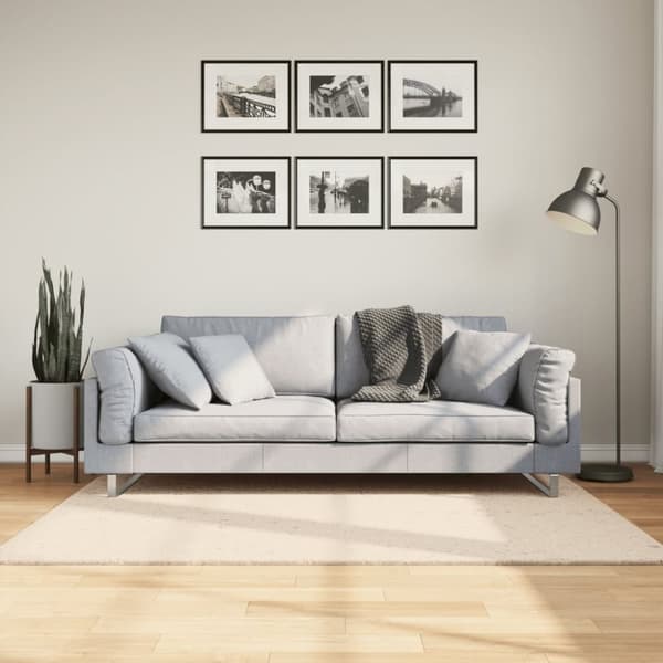 vidaXL gulvtæppe HUARTE 120x170 cm kort luv og vaskbart beige
