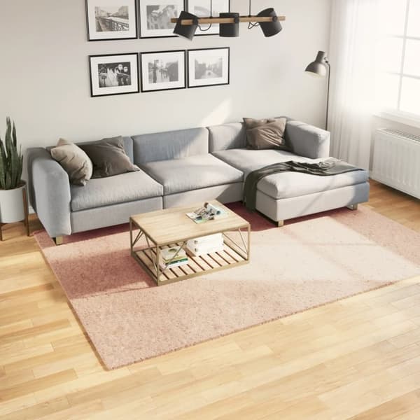 vidaXL gulvtæppe HUARTE 200x280 cm kort luv og vaskbart rosa
