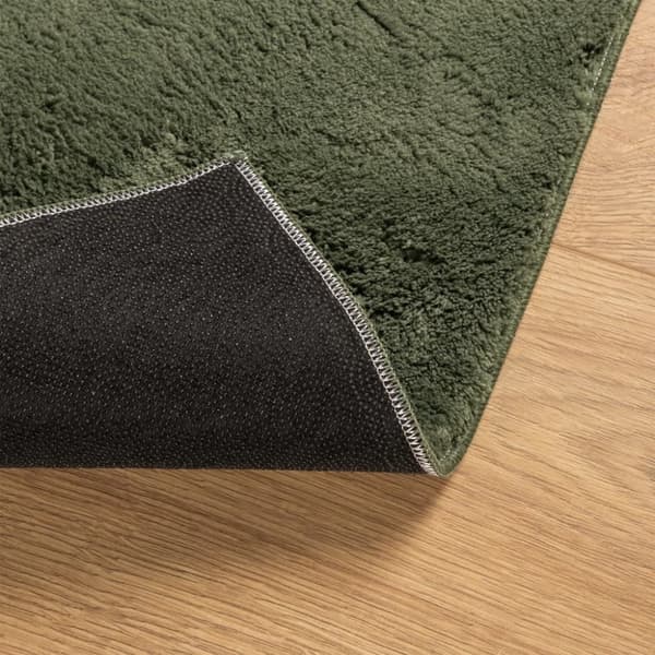 vidaXL Matto HUARTE lyhytnukkainen ja pestävä metsänvihreä 80x250 cm