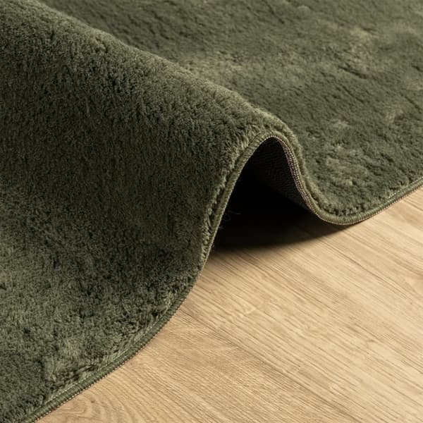 vidaXL Matto HUARTE lyhytnukkainen ja pestävä metsänvihreä 80x250 cm