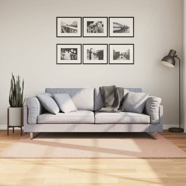 vidaXL gulvtæppe HUARTE 120x170 cm kort luv og vaskbart rosa