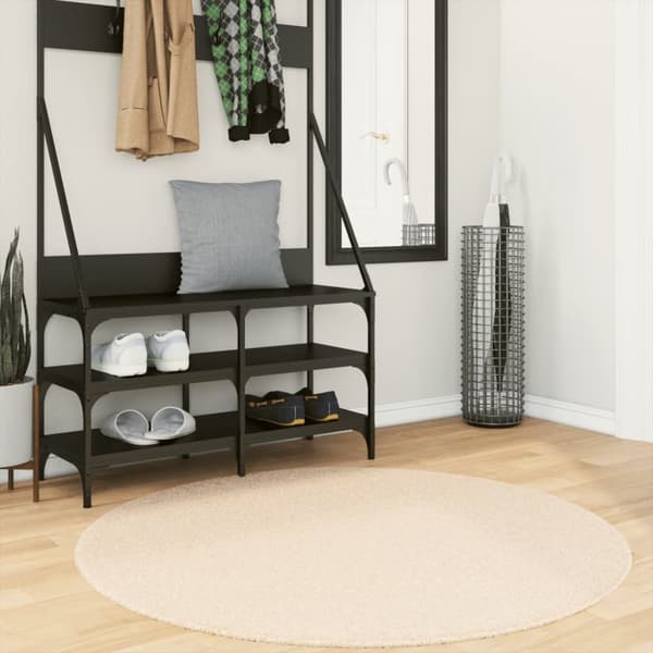 vidaXL gulvtæppe HUARTE Ø 120 cm kort luv og vaskbart beige