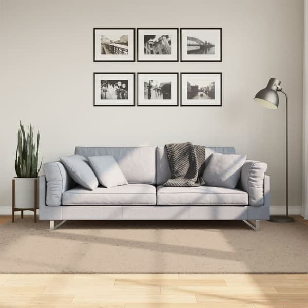 vidaXL gulvtæppe HUARTE 160x230 cm kort luv og vaskbart sandfarvet