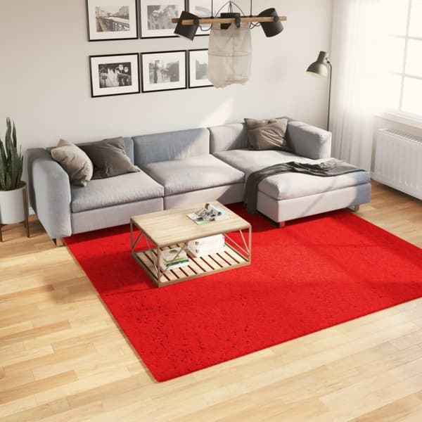 vidaXL Teppe HUARTE kort luv mykt og vaskbart rød 240x240 cm