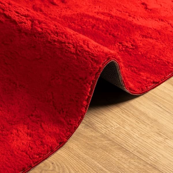 vidaXL Matto HUARTE lyhytnukkainen ja pestävä punainen 200x200 cm