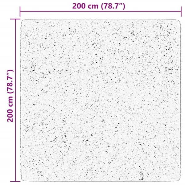 vidaXL Matto HUARTE lyhytnukkainen ja pestävä punainen 200x200 cm