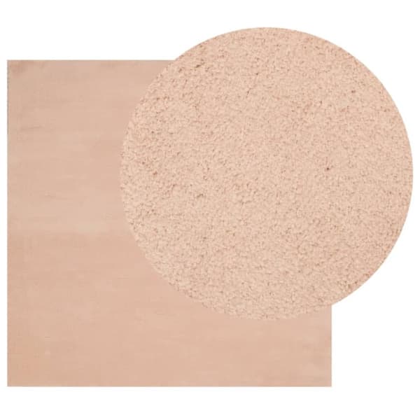 vidaXL Teppe HUARTE kort luv mykt og vaskbart blush 200x200 cm