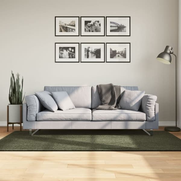 vidaXL Matto HUARTE lyhytnukkainen ja pestävä metsänvihreä 100x200 cm