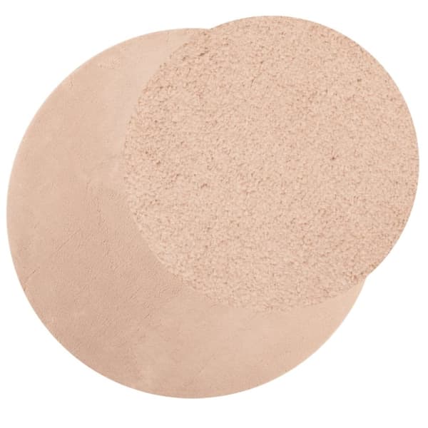 vidaXL Teppe HUARTE kort luv mykt og vaskbart blush Ø 200 cm