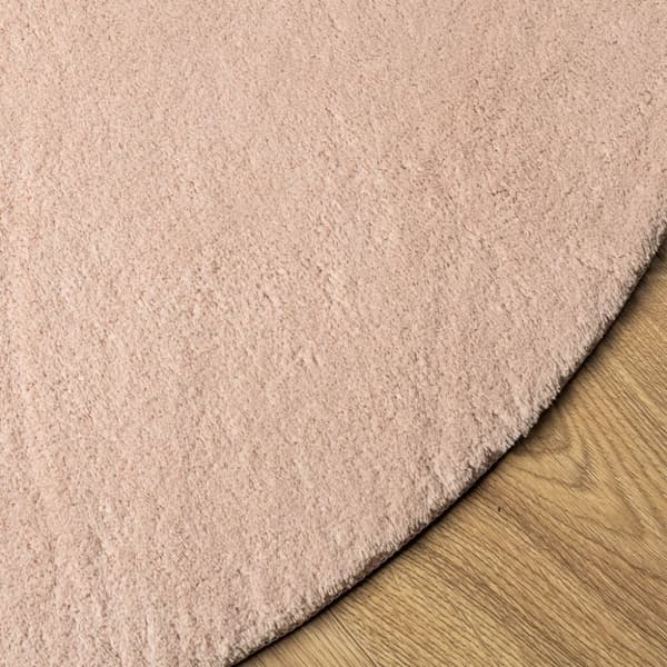 vidaXL Teppe HUARTE kort luv mykt og vaskbart blush Ø 200 cm