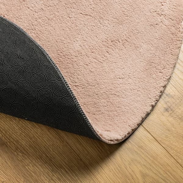 vidaXL Teppe HUARTE kort luv mykt og vaskbart blush Ø 200 cm