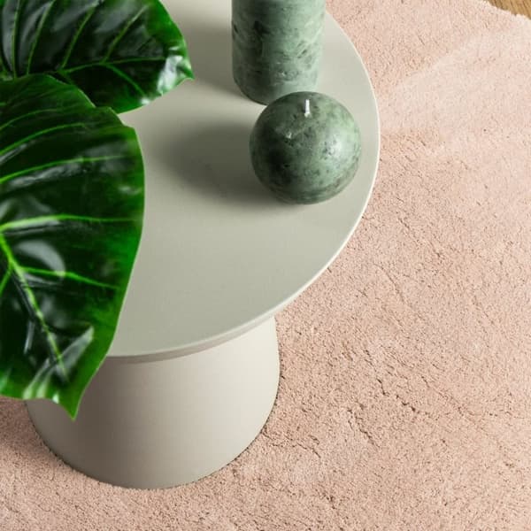 vidaXL Teppe HUARTE kort luv mykt og vaskbart blush Ø 200 cm