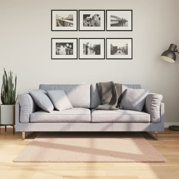 vidaXL gulvtæppe HUARTE 120x120 cm kort luv og vaskbart rosa