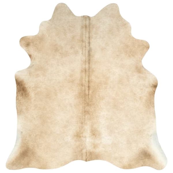 vidaXL Teppe ekte kuskinn beige 180x220 cm