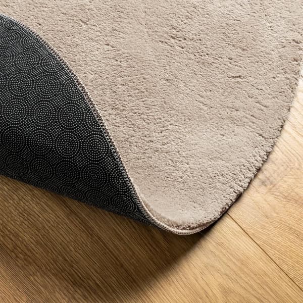vidaXL Teppe HUARTE kort luv mykt og vaskbart sand Ø 100 cm