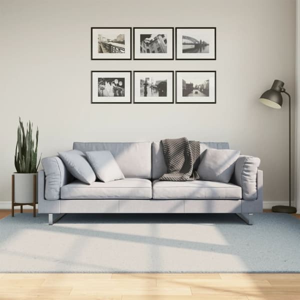 vidaXL gulvtæppe HUARTE 160x230 cm kort luv og vaskbart blå