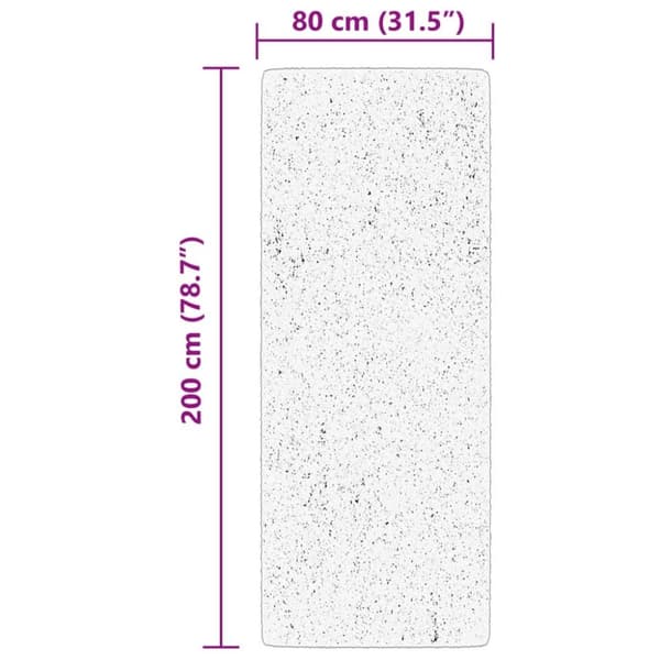vidaXL Teppe HUARTE kort luv mykt og vaskbart kremhvit 80x200 cm