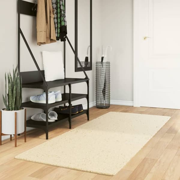 vidaXL Teppe HUARTE kort luv mykt og vaskbart kremhvit 80x200 cm