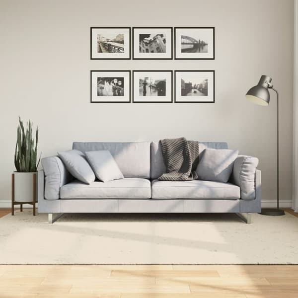 vidaXL gulvtæppe ISTAN 160x230 cm lang luv skinnende look cremefarvet
