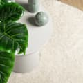 Miniatyrbillede 8 af 11: vidaXL gulvtæppe ISTAN Ø 100 cm lang luv skinnende look cremefarvet