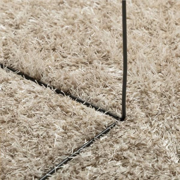 vidaXL gulvtæppe ISTAN 140x200 cm lang luv skinnende look beige