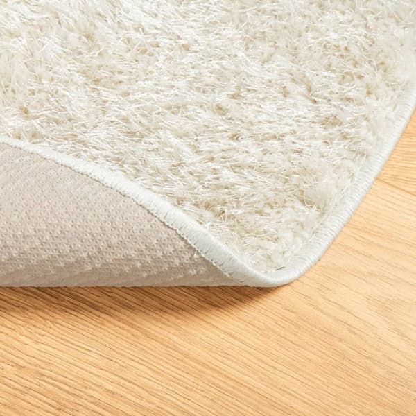 vidaXL Teppe ISTAN med lang luv skinnende utseende kremhvit Ø 80 cm