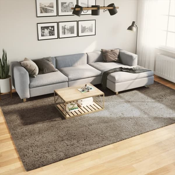 vidaXL gulvtæppe ISTAN 240x340 cm lang luv skinnende look grå