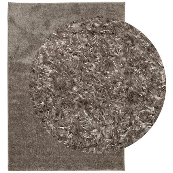 vidaXL Teppe ISTAN med lang luv skinnende utseende grå 140x200 cm