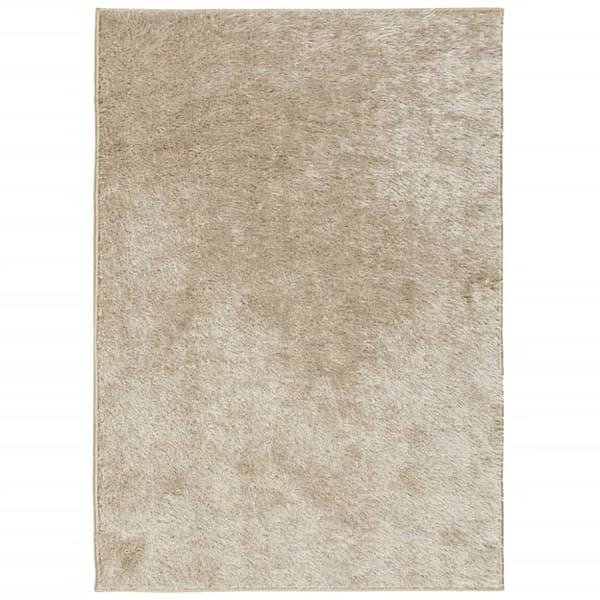 vidaXL Teppe ISTAN med lang luv skinnende utseende beige 160x230 cm